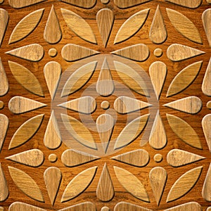 Decorative Arabic pattern - Interior Design wallpaper - wooden texture