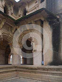 Decorative arches of Lotus Mahal a two-storeyed pavilion