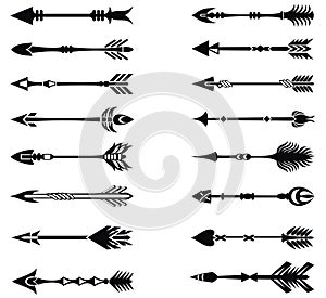 Decorative Arrow set in Native American Indian style.