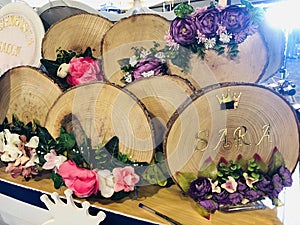 Decorative Art on Wood with flowers