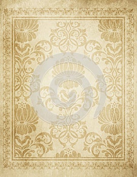 Decorative background with border and patterns