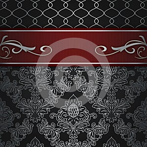 Decorative background with elegant red border.