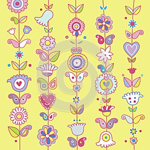 Decorative Background with Flowers and Paisley