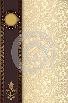 Decorative background with ornament and border.