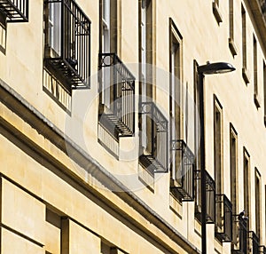 Decorative balconies on a modern building