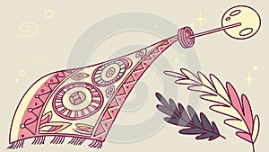 Decorative Banner: Abstract Patterns, Natural Elements, vector design Generative AI