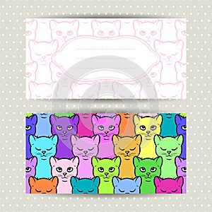 Decorative banners with cute cats