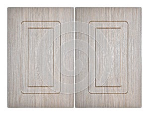 Decorative beige and white two oak wooden kitchen cabinet door