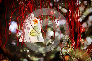 Decorative bell on the christmas tree