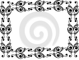 Decorative black floral frame