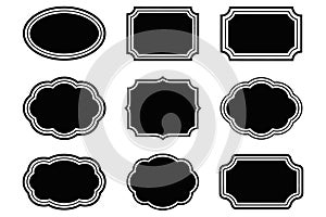 Decorative black frames with white borders vector