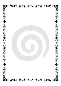 Decorative black rectangular framework. Vignettes corners.