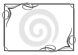 Decorative black rectangular framework. Vignettes corners.