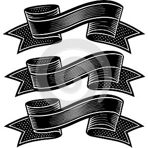 Decorative black & white banners