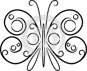 Decorative black and white butterfly