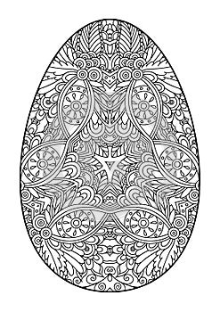 Decorative black and white Easter egg.