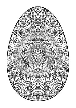 Decorative black and white Easter egg.