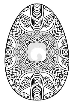 Decorative black and white Easter egg.