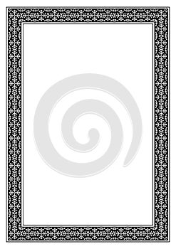 Decorative black and white frame, A4 page forma