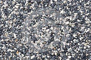 Decorative black and white pebble stones as background
