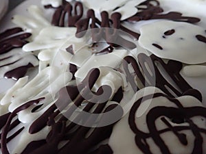Decorative black and whitechocolate candy