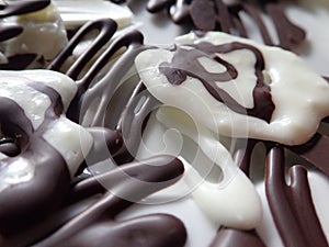 Decorative black and whitechocolate candy