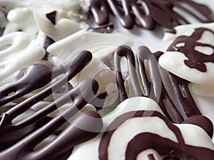 Decorative black and whitechocolate candy