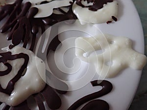 Decorative black and whitechocolate candy