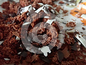 Decorative black and whitechocolate candy