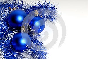 Decorative blue Christmas balls