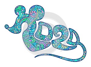 Decorative blue font 2020 mouse