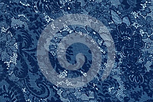 Decorative blue lace background.