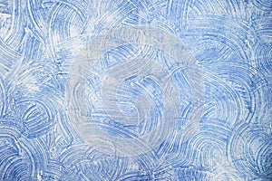Decorative blue plaster texture on the wall - background