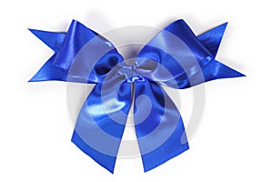 Decorative blue satin bow