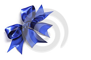 Decorative blue satin bow