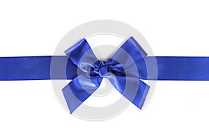 Decorative blue satin bow