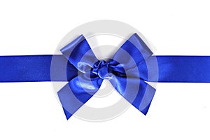 Decorative blue satin bow