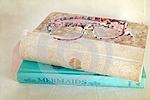 Decorative Books with Eyeglasses