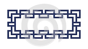 Decorative Border with Abstract Chain Pattern, vector design Generative AI