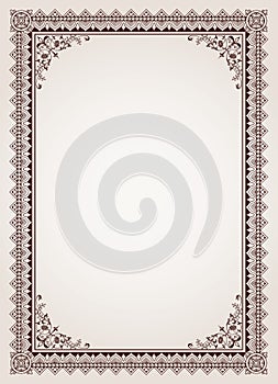 Decorative border frame certificate template vector