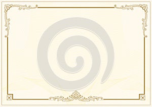 Decorative border and frame template in square shape, vintage frame design for certificate, diploma, voucher and greeting card