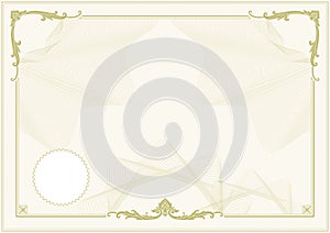 Decorative border and frame template in square shape, vintage frame design for certificate, diploma, voucher and greeting card