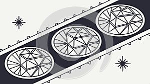 Decorative border with geometric circle pattern, ornamental design vector design Generative AI