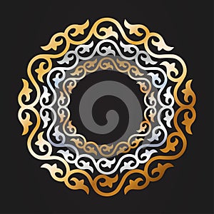 Decorative Border Pattern with black background