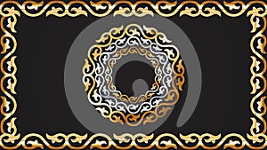 Decorative Border Pattern with black background