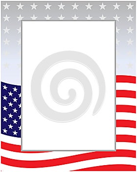 Decorative border with us flag pattern