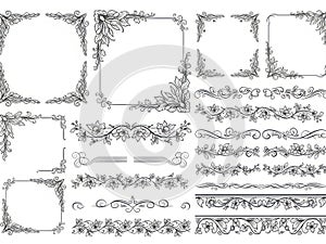 Decorative borders and frames isolated on white background