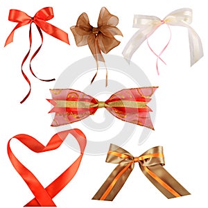 Decorative bows isolated