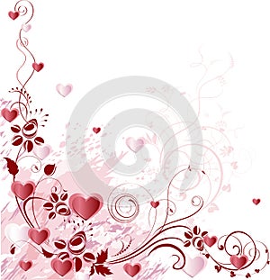 Decorative branch with hearts