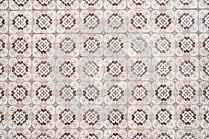 Decorative Brown and White Ceramic Tile Background